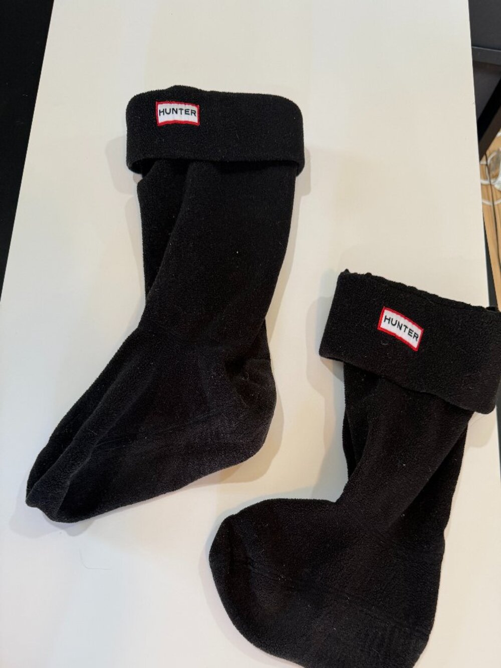 Hunter Black Short Fleece Liner Boot Socks Black